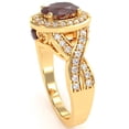 thumbnail image 5 of Three Stone Lab-Created Ruby Diamond Peekaboo Halo Engagement Ring In 14k Yellow Gold, 5 of 6