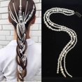 thumbnail image 3 of Ladies Fashion Pearl Tassel Braid Chain Hair Band Hair Piece Hair Accessories, 3 of 5