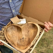 PATLOLLAV Heart Prayer Bowl with 12Pcs Cards,Prayer Dough Bowl With Prayer Cards,Cross Religious Gifts,Love Heart Shape Prayer Bowl,Prayer Bowl Blessing Bowls,Religious Gifts,Xmas Gift