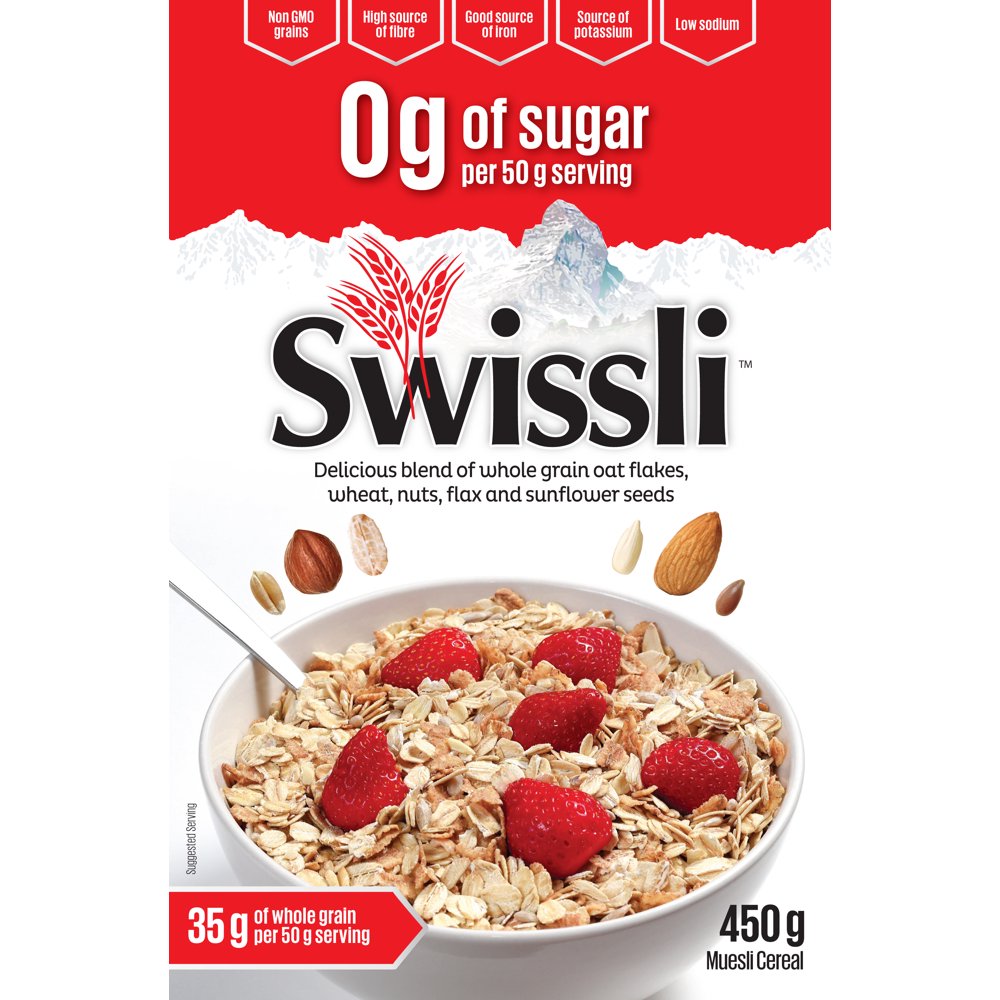 Swissli Muesli (15.8 oz / 450g) 0 gram of Sugar per serving NON GMO