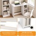 thumbnail image 4 of 31.5 " Modern Home Office Desk with 2 Compartments, Wood Computer desk for Small Space,White, 4 of 9