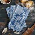 thumbnail image 6 of Navy Blue Coastal Kitchen Towels Set of 3, Water Absorbent Dish Towel, Nautical Coral Starfish Shell Seahorse Ocean Decorative Hand Towels - Quick Drying Cloth for Cooking Baking, 18x28 Inch, 6 of 8