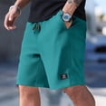 thumbnail image 5 of Nestiefly Men's Casual Shorts Waffle Elastic Waist Drawstring Workout Running Jogging Beach Sweat Shorts with Pockets Blue 4XL, 5 of 5