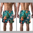 thumbnail image 3 of luoweisi Men's Beach Shorts Quick Dry Swim Trunks with Mesh Lining Christmas Candy L, 3 of 5
