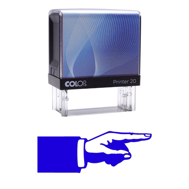 POINTING FINGER Self Inking Rubber Stamp Custom Colop Office Stationary P20 Mini Stamper