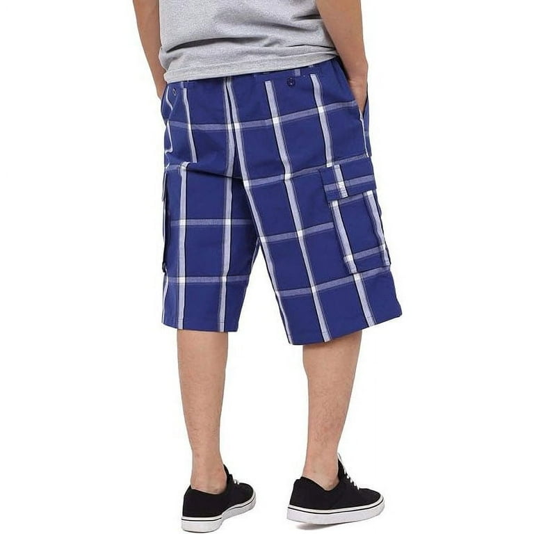 Shaka Wear Men's Relaxed Fit Plaid Cargo Shorts S~5XL - Walmart.com