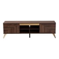 thumbnail image 4 of Baxton Studio Graceland Mid-Century Modern Transitional Walnut Brown Finished Wood 2-Door TV Stand, 4 of 10