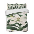 thumbnail image 2 of Lily Flower Full Size Down Alternative Comforter, Lightweight Comforter Quilt Bedding Set with Pillow Shams Nature Botanical Garden Florals Watercolor All Seasons Bed Comforter Duvet Insert 78"x90", 2 of 7