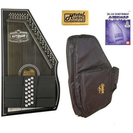 Oscar Schmidt 1930's Reissue Original Design Autoharp, 21 Chord, Black, OS73C AC445PACK