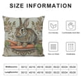 thumbnail image 5 of JEUXUS Easter Bunny Throw Pillow Covers Baroque Victorian midcentury Animal Carrots Plants Vintage Brown Soft Washable Home Decorative Room Office Bedroom Couch Sofa Cushion Cover, 5 of 5