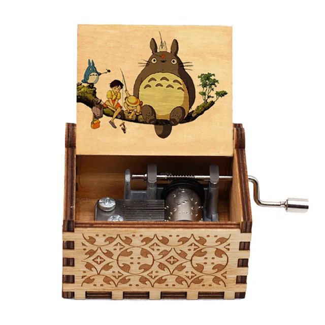 Caja de música de madera de Disney Frozen, Winnie The Pooh Totoro, Dragon Ball, Feliz Navidad y Año Nuevo, regalo para amigos