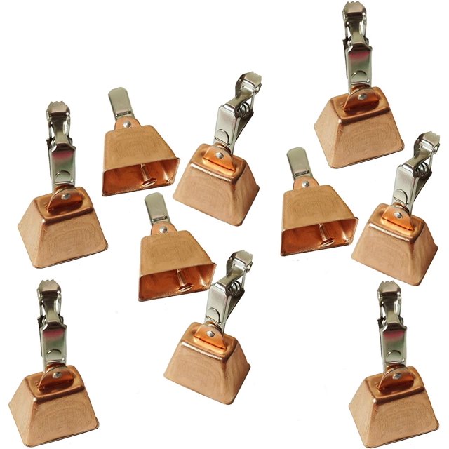 Woeilo 10pcs Fishing Copper Bell Alert with Eagle Clamp Clips Baits Alarm Bells