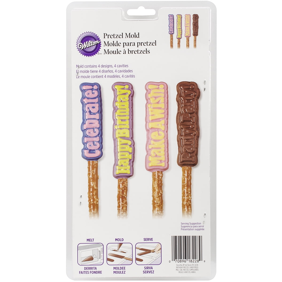 Pretzel MoldBirthday 4 Cavity (4 Designs)