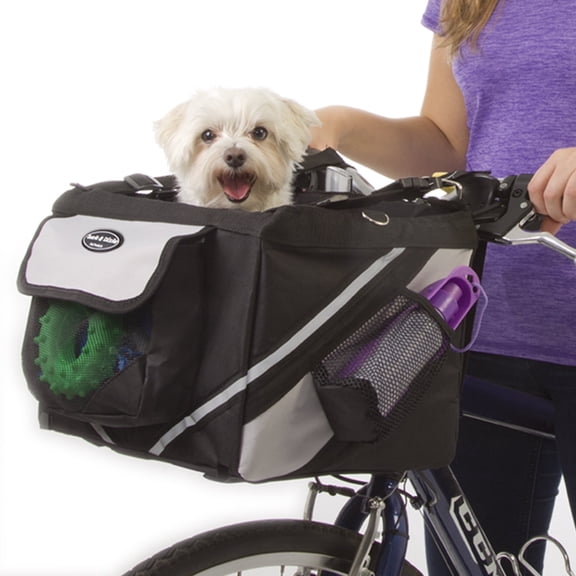 Jack & Dixie Pet Bike Basket 2-in-1 Traveler and Over the Shoulder Carrier