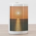 thumbnail image 3 of Burnt Orange Ceramic Toothbrush Holder, Sunrise over Ocean Burnt Horizon Reflection Seascape Coastal Theme, Decorative Versatile Countertop for Bathroom, 4.5" X 2.7", Orange Blue, by Ambesonne, 3 of 4