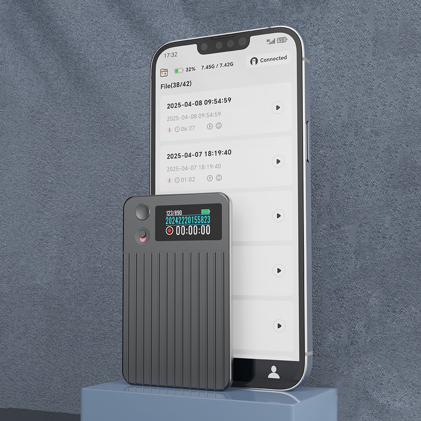 HUISZJ AI Voice Recorder, APP Control Audio Recorder 32 GB Memory Transcribe & Summarize, Recording Device AI Noise Cancellation Technology (128GB)