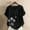 32 Noir, variante sur Staron Liquidation Hauts Tendance pour Femmes 2025 Manches Courtes Retroussées Été Grande Taille Coupe Ample Chemisiers Col Rond Imprimé Floral Tunique en Coton et Lin