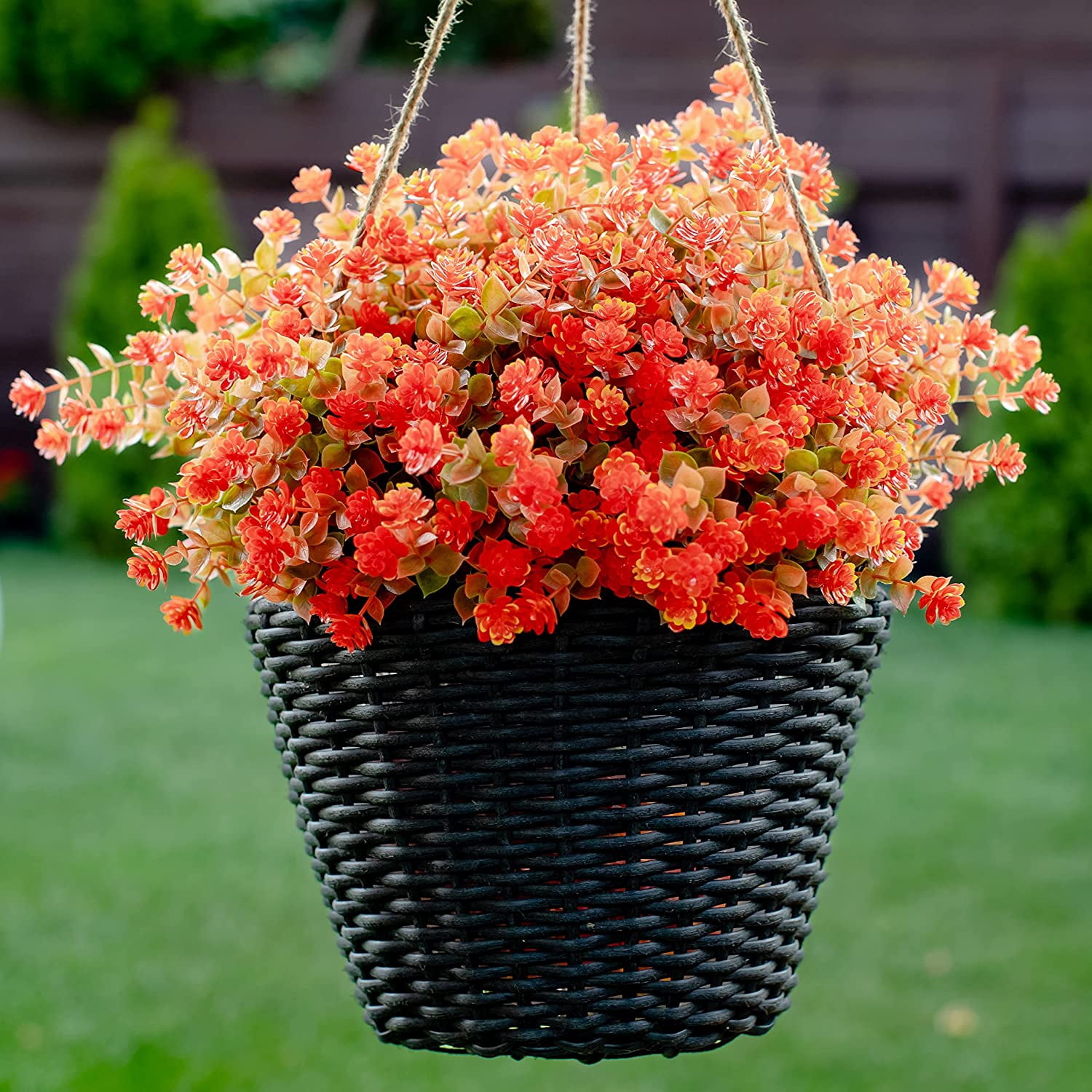 Viworld Artificial Mums Flowers Outdoor Plastic Plants - 12 Bundles Outside Face Fake Greenery UV Resistant No Fade Faux Shrubs Home Garden Porch Patio Decoration Bundles Office Thanksgiving