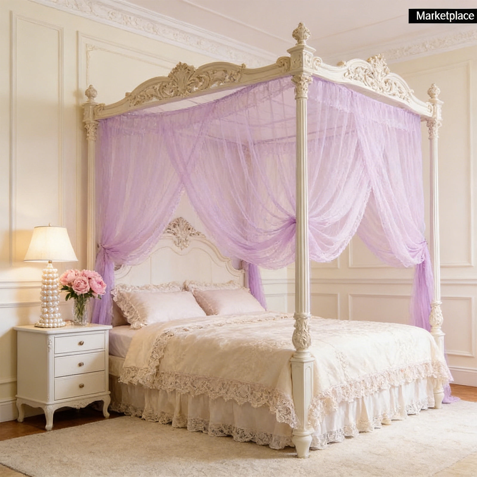 Four-Sided Mosquito Net,Indoor Outdoor Bed Net,Mesh Bed Cover,Twin Size Mosquito Net,Breathable Sleep Net,Home Protection,Easy Install Mosquito Curtain,Bed Canopy Net,Anti-Insect Net
