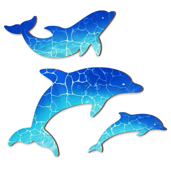 3 Pcs Dolphin Wall Decor Beach Coastal Hanging Decorations Vintage Nautical Coastal Theme Ornaments for Home Lake House Bedroom Bathroom Decor for DIY