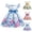Blue, variant on ATOGUTA Dress for Girls Elegant Dress Short Sleeve A-Line Floral Midi Party Special Occasion Size 1T-9, Red