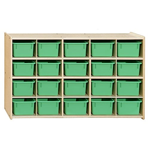 Contender C14509LGF (COO2Z) 20 Tray Storage with Lime Green Trays - Assembled