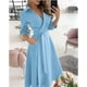 thumbnail image 1 of Vestido de verano para mujer, moda Primavera/verano, manga larga, cuello en V, vestido tubo estampado, ropa de mujer, 1 of 4