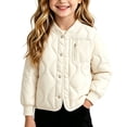 thumbnail image 6 of Girls Lightweight Quilted Padded Jacket Button Down Coat Cozy Warm Long Sleeve Outerwear for Girls Winter Outdoor Daily Wear, 6 of 6