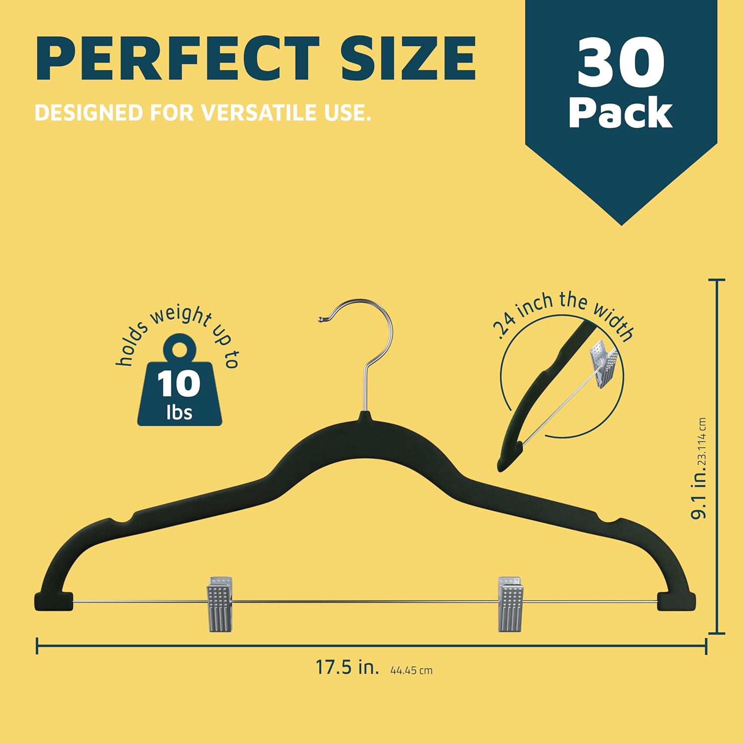 Lifemaster Velvet Skirt Hangers – With Adjustable Clips, 360 Degree Swivel Hook, and Non-Slip Shoulder Notch, Holds Up To 10 lbs, For Organizing Skirt, Pants, Dress, and Clothes, Pack of 30, Green
