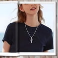 thumbnail image 2 of 16 to 24 Inches Rolo Chain Ancient Ankh Cross Pendant Necklace for Men Women 316L Stainless Steel with Large And Medium Sizes, 2 of 5