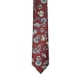 thumbnail image 2 of ROMARIO MANZINI White Floral on Burgundy PRINTED DESIGN TIE, 2 of 3