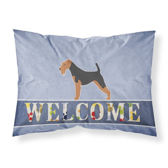 Carolines Treasures BB5561PILLOWCASE Airedale Terrier Welcome Fabric Standard Pillowcase Standard multicolor