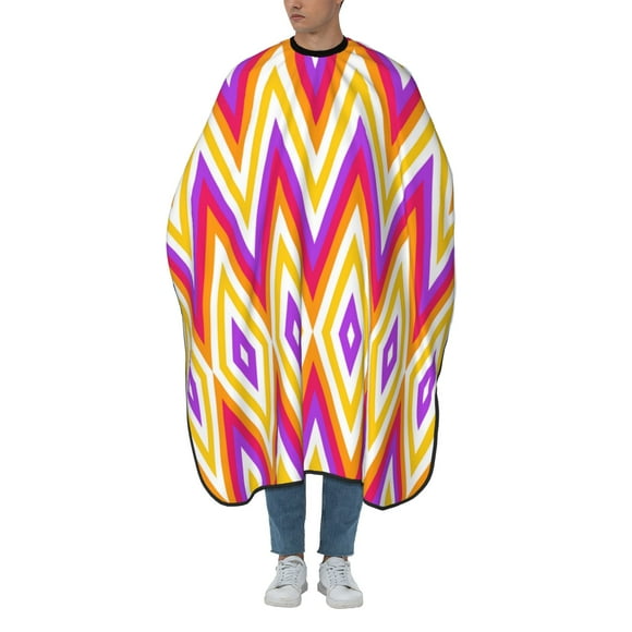 ZICANCN Hair Cutting Cape for Adults, Retro Zigzag Stripes Cape Salon Barber Cape for Hair Stylist Shampoo Capes Waterproof 55x66 IN