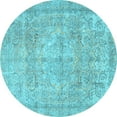 thumbnail image 1 of Ahgly Company Indoor Round Persian Light Blue Traditional Area Rugs, 3' Round, 1 of 4