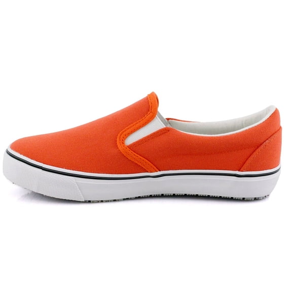 Laforst Nextgen Womens Sunbrella Slip Resistant Waitress Server Slip On Flat Orange