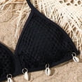 thumbnail image 4 of Tisuna Swimwear For Girls Solid Color Bikini Tops And Bottom Set With Cover Up Skirt Three Piece Summer Beachwear Fashion Comfort Fit Little Girls Seaside Bathing Suit Black Size 8-9 Years, 4 of 4