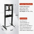 thumbnail image 4 of Accreate 20 Ton Hydraulic Workshop Press - H-Frame Floor Standing Hydraulic Press with Adjustable Table Height, 4 of 7