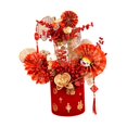 thumbnail image 3 of kowaku 2025 Chinese Lunar New Year Decoration Artificial Potted Fake Flower Blessing Bucket Tabletop Ornament for Holiday Restaurant D, 3 of 9