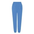 thumbnail image 6 of jtjvou Women Stretch Waist High Waisted Loose Fitted Solid Casual Vocation Sweatpants Wide Leg Long Pant Trousers Blue L, 6 of 7