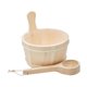thumbnail image 4 of Cubo de madera para sauna con cucharón y asa, juego de accesorios multifuncionales profesionales, cubo de agua para centros de spa y baños., 4 of 8