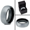 thumbnail image 5 of Charming Jewelers Tungsten Wedding Band Ring 8mm for Men Women Comfort Fit Black Domed Round Brushed Lifetime Guarantee, 5 of 5
