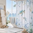 thumbnail image 5 of Sea Turtle Shower Curtain, Coastal Beach Decorative Fabric Bathroom Curtain Set with 12 Hooks, 71 x 71 Inch, 5 of 11