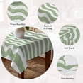 thumbnail image 5 of Sage Green Stripe Table Cloth Waterproof Tablecloths, Farmhouse Striped Modern Waves Moires Tablecloth Dining Table Cover for Kitchen Party Tabletop Outdoor, Square Tablecloth 60x60 Inch, 5 of 9