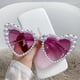 thumbnail image 3 of Europa y Estados Unidos Big Frame dance love set Gafas de sol de perlas Gafas de sol de corazón de playa para mujer Gafas de fotografía con escultura de arena, 3 of 6