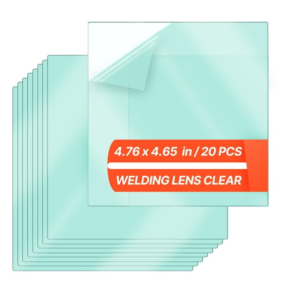 KFFKFF Welding Helmet Outer Cover Lens, 20PCS 4.76" x 4.65" Replacement Clear Protective Covers, Compatible with CRIUS/METIS Series Auto-Darkening Welding Helmets