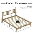 thumbnail image 2 of Harper & Bright Designs Vintage Queen Size Platform Bed with Headboard, Retro Queen Wooden Bedframe Wooden Slat Support for Bedroom, Natural, 2 of 12