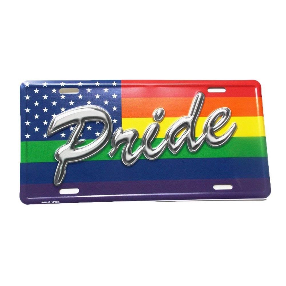 Gay Pride Flag License Plate Car Truck Tag Metal Made in USA, Great Quailty Plate By Tromic,USA