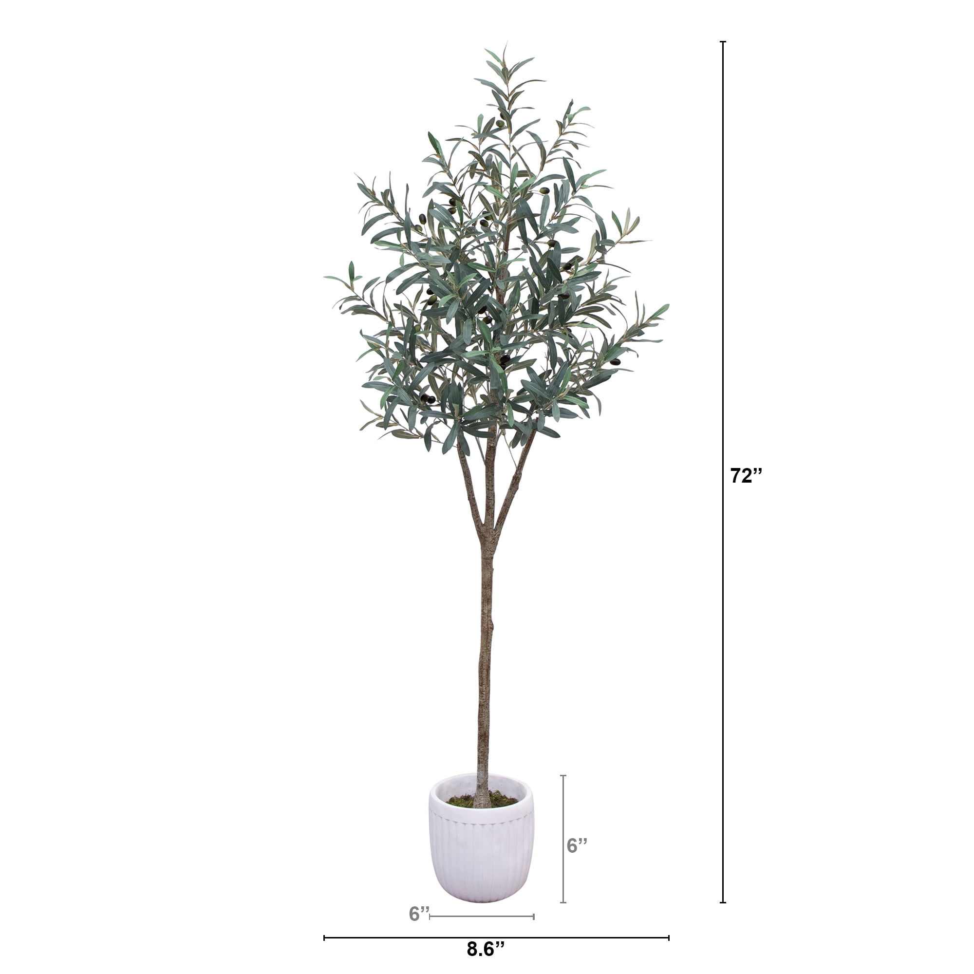 Better Homes & Gardens 6'H Artificial Indoor Olive Tree in Ceramic Plant Container