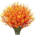 thumbnail image 1 of Nvzi Lavanda artificial, 15 manojos, flores artificiales para exterior, resistentes a los rayos UV, no se decoloran, para jardín, porche, ventana, decoración del hogar (naranja otoñal), 1 of 5
