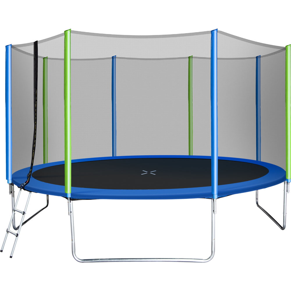 JumpKing 15 Foot Trampoline with Net and XDP Recreation Metal Ground Anchor Kit 